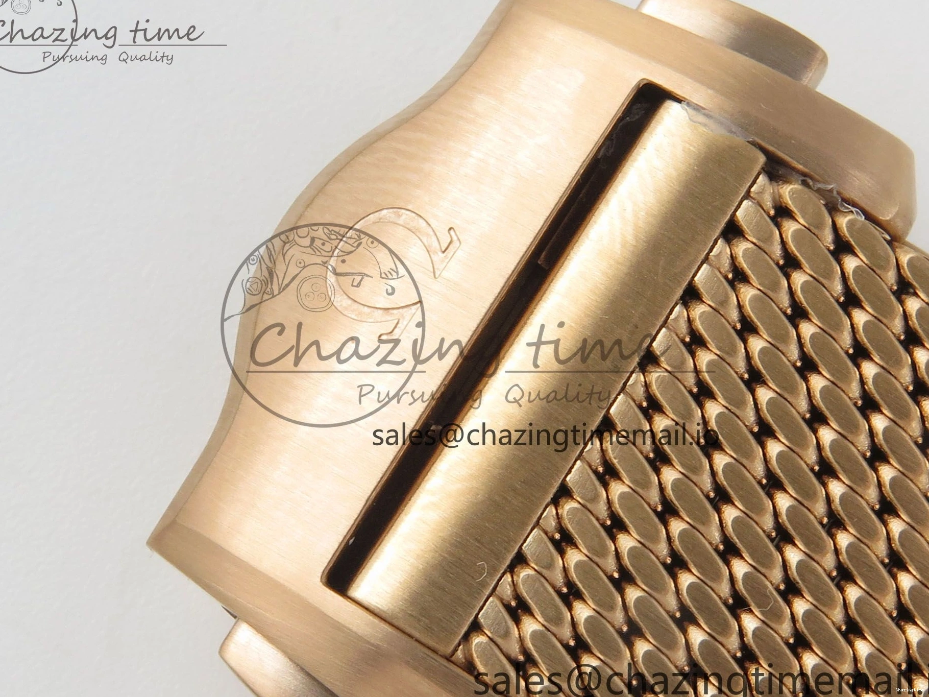 0226 Stylish Seamaster 300M Diver Rose Gold VSF 1:1 Best Edition Black Dial on Mesh Bracelet A 7662